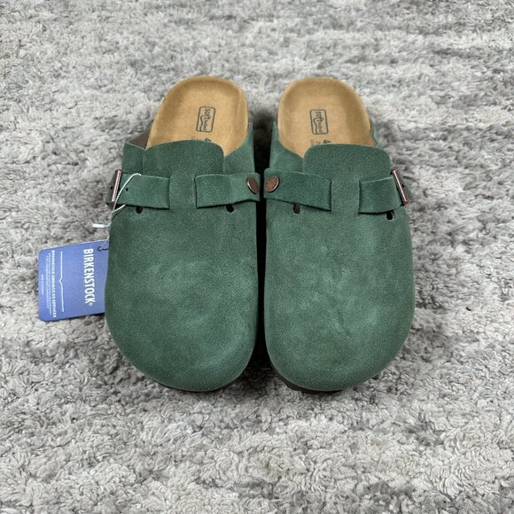 Birkenstock Boston Clogs Thyme 7 7.5 8 8.5 9 9.5 Suede Soft Footbed Women's - Picture 2 of 6